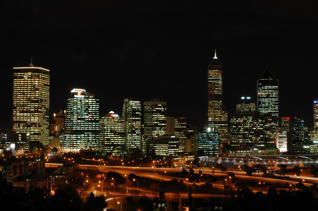 night panoramic view perth