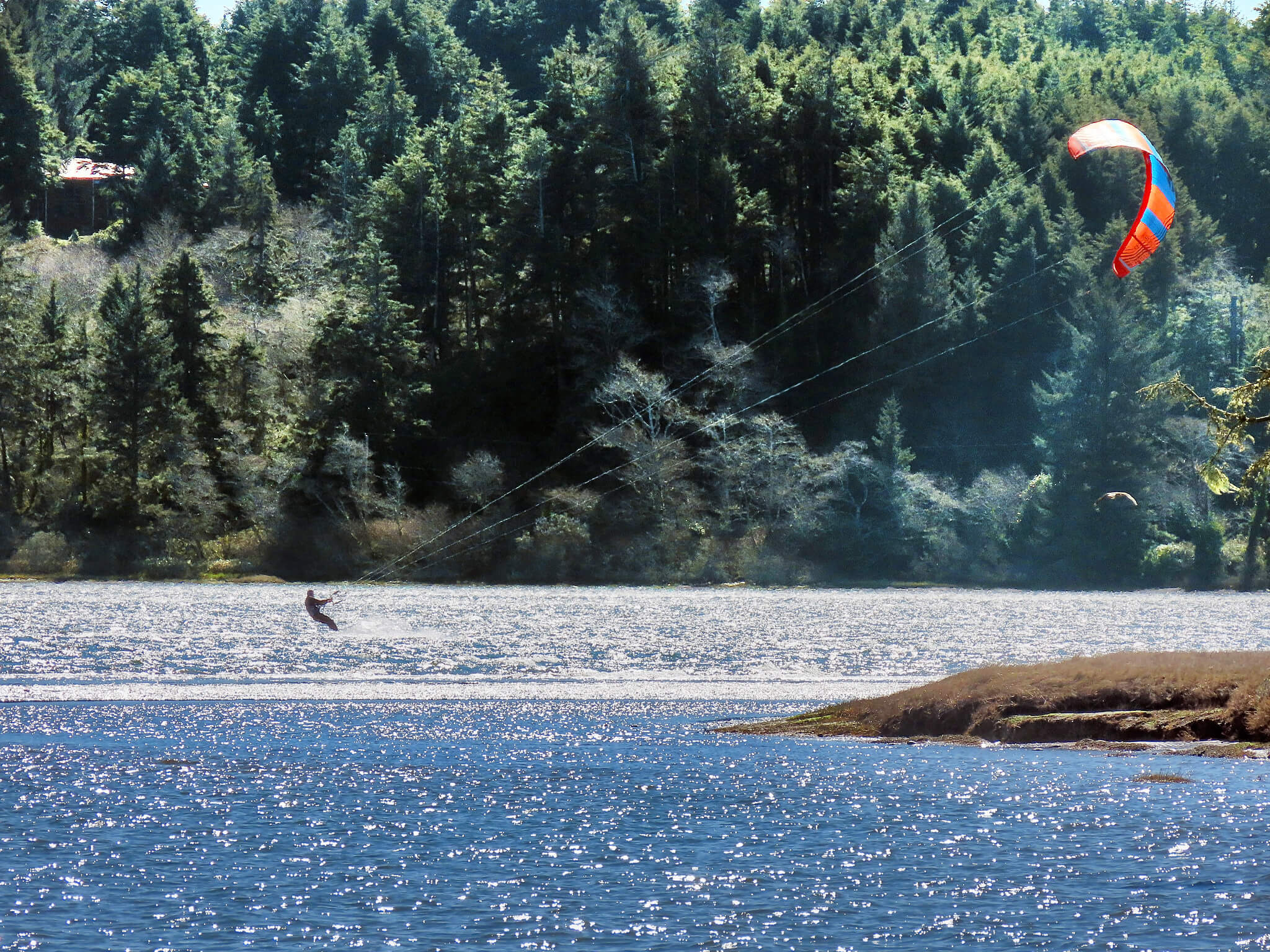 kite-boarding at yaquina bay