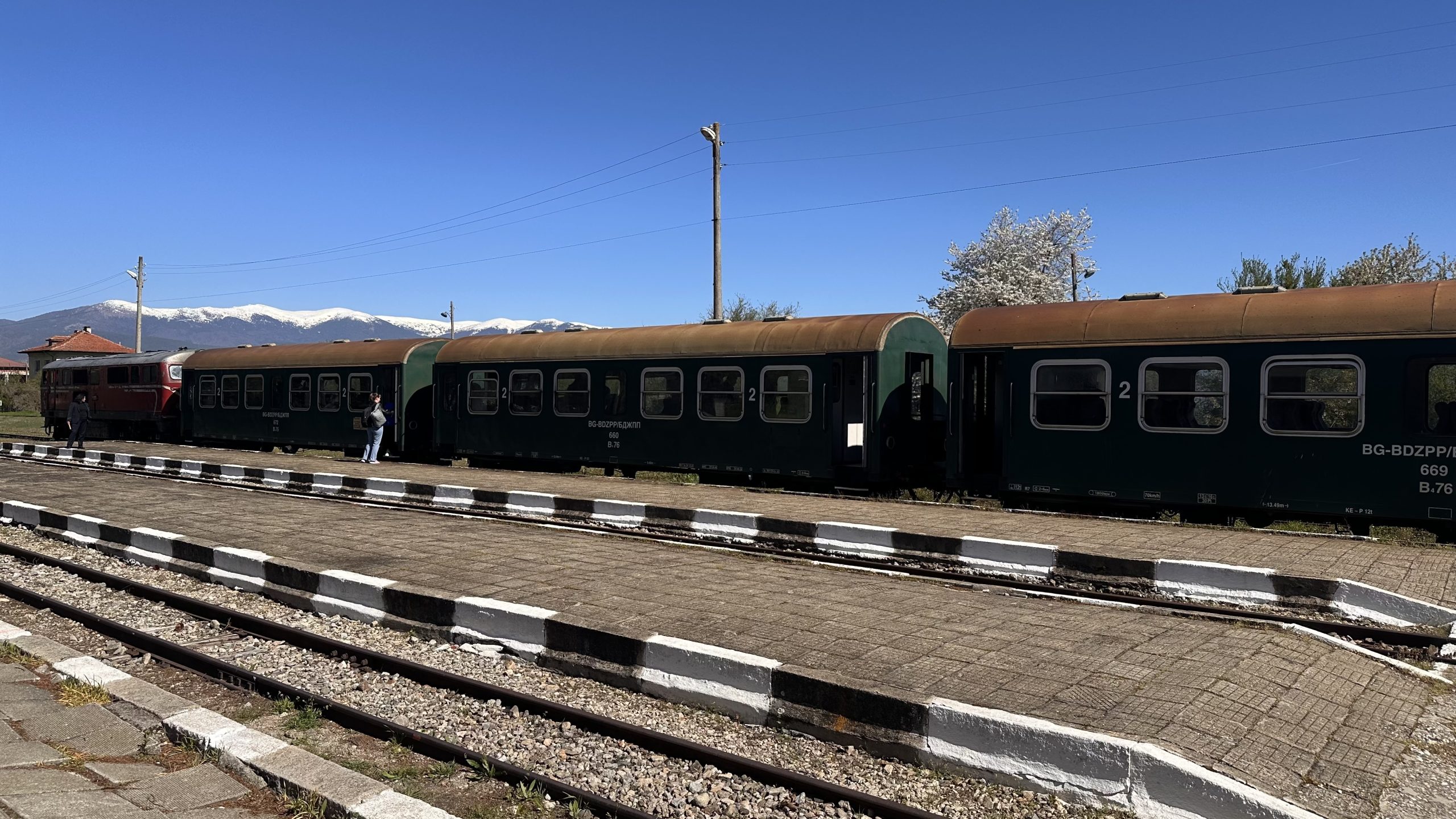The last narrow-gauge railway in Bulgaria, set against the stunning backdrop of the Rila Mountains